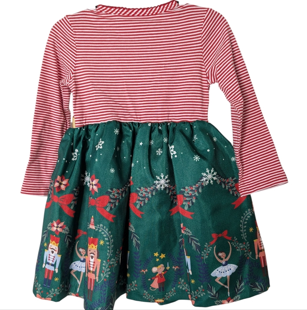 NEW....Iris & Ivy Toddler Nutcracker Stripe Long Sleeve Party Dress....12 Months - Picture 4 of 10